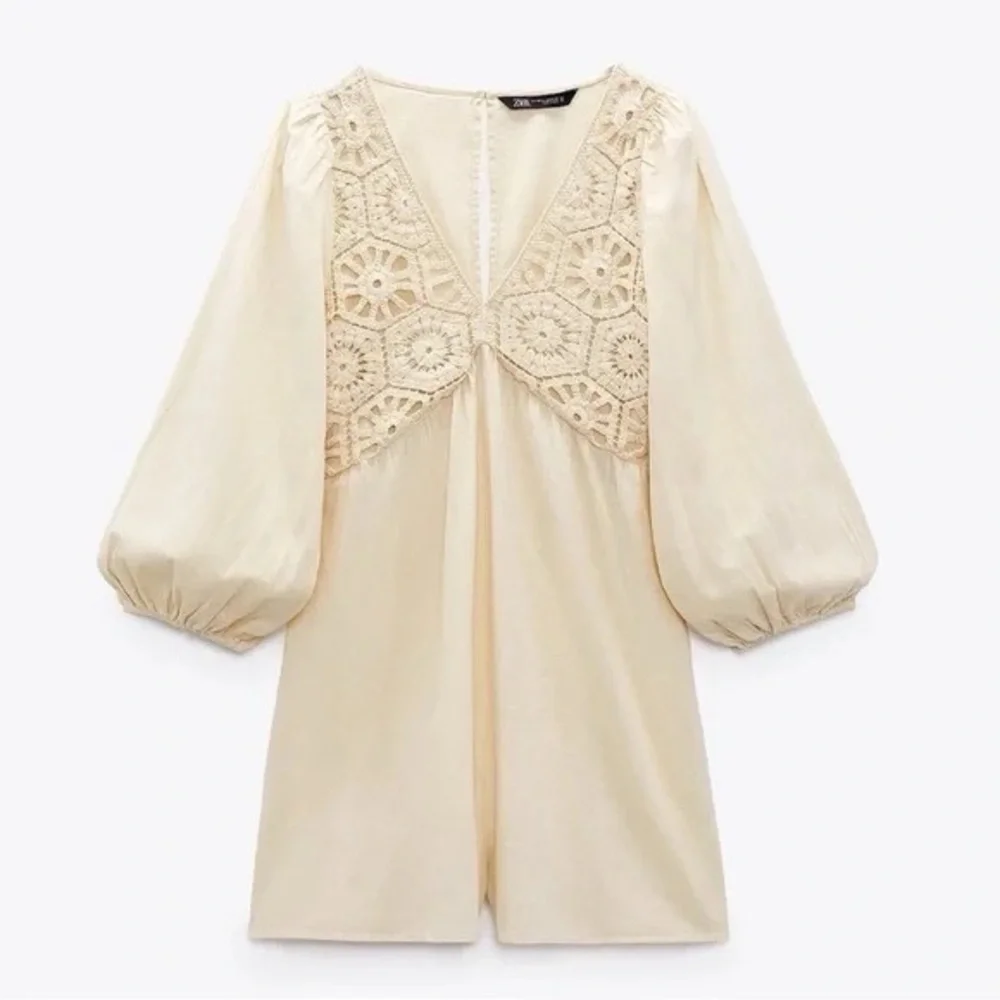 Zara Boho Crochet Babydoll Romper - Picture 2 of 9